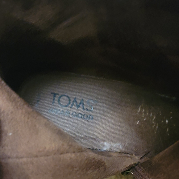 TOMS Joanna Wedge Bootie Women's Size 9 Brown Suede Side Zip Ankle Boots - Picture 2 of 9
